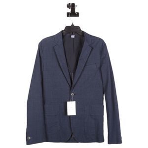Paul Smith Mens Blue Pockets Plaid Single-Breasted Blazer Size 38/48